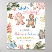 Kerst Gingerbread Geslacht Onthulling Welkomstbord Poster (Voorkant)