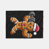 Kerst Gingerbread Gewichtheffen Man Workout Bo Fleece Deken (Voorkant (Horizontaal))