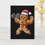 Kerst Gingerbread Gewichtheffen Man Workout Bo Kaart (Gele Bloem)