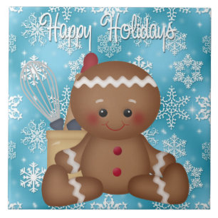 Kerst Gingerbread Holiday cartoon tegel Tegeltje