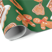 Kerst Gingerbread House Cookies Cadeaupapier (Rol Hoek)