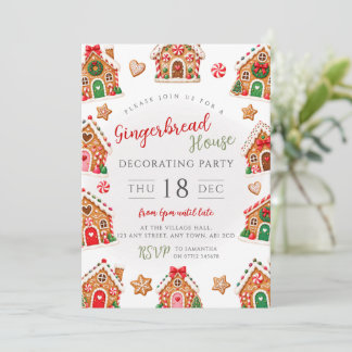 Kerst gingerbread house decoratie feestje kaart