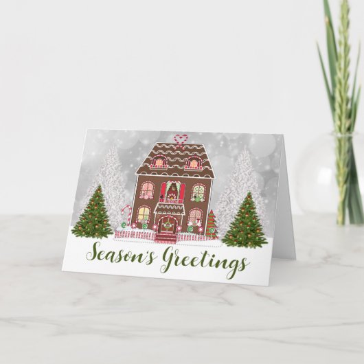 Kerst Gingerbread House Feestdagen Kaart (Voorkant)