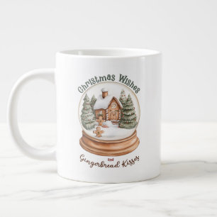 Kerst Gingerbread House Holiday Snow Wereldbol Extra Grote Beker