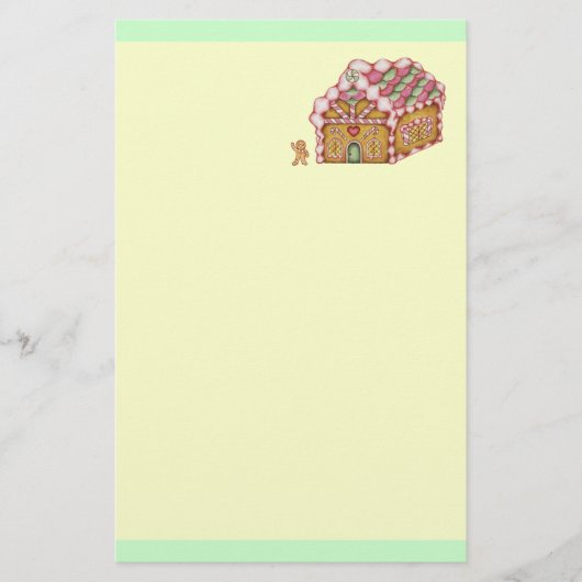 Kerst Gingerbread House Stationery Briefpapier (Voorkant)