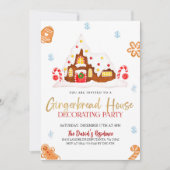 Kerst Gingerbread House Versieren Feest Kaart (Voorkant)