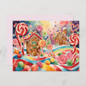Kerst Gingerbread Houses briefkaart (Voorkant / Achterkant)