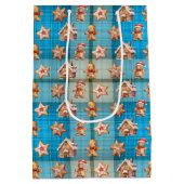 Kerst Gingerbread Huizen en Mannen Medium Cadeauzakje (Achterkant)