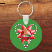Kerst Gingerbread Man Bow Holiday Sleutelhanger (Voorkant)