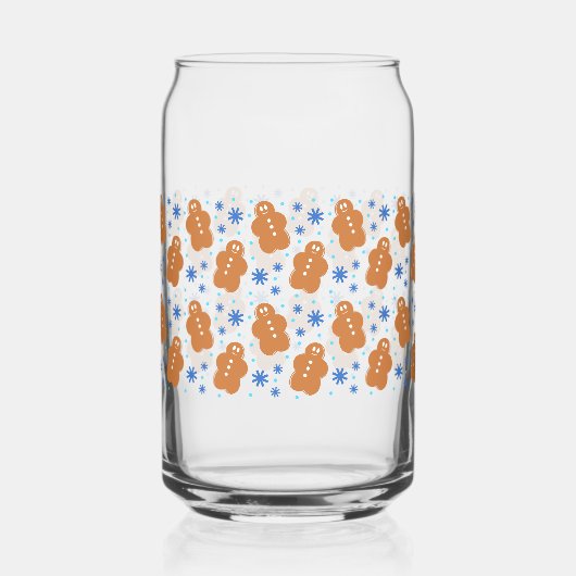 Kerst Gingerbread Man Can Glass Wrap Blikvorm Glas (Voorkant)
