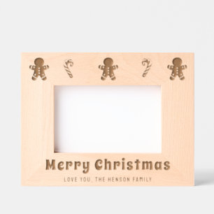 Kerst Gingerbread Man Candy Cane Foto Gegraveerde Lijstjes