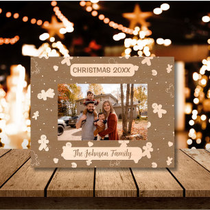 Kerst Gingerbread Man familienaam Gegraveerde Lijstjes