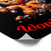 Kerst Gingerbread Man Funny Mad Xmas Poster (Hoek)