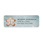 Kerst Gingerbread Man Retour Adreslabels Etiket (Voorkant)