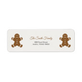 Kerst Gingerbread Man Retouradres Label (Voorkant)