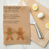 Kerst Gingerbread Mannen Recept Theedoek (Quarter Fold)