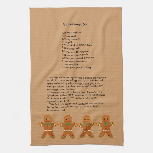 Kerst Gingerbread Mannen Recept Theedoek (Verticaal)