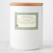 Kerst Gingerbread Mix Groene Gingham Labels Voedselcontainer Etiket (Voorkant)