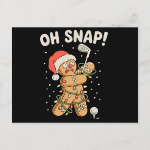 Kerst Gingerbread Oh Snap Koekje Golf Golfer Feestdagenkaart