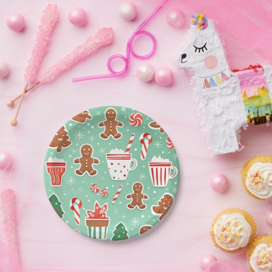 Kerst Gingerbread ontwerp Papieren Bordje (Feest)