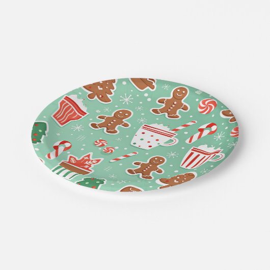 Kerst Gingerbread ontwerp Papieren Bordje (Gekanteld)