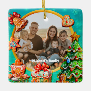 Kerst Gingerbread Snoep Huis, en Nieuwjaar Ce Keramisch Ornament