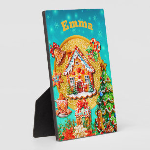Kerst Gingerbread Snoep Huis, en Nieuwjaar Fotoplaat
