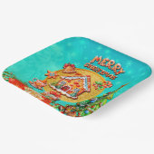 Kerst Gingerbread Snoep Huis, en Nieuwjaar Papieren Bordje (Gebogen)