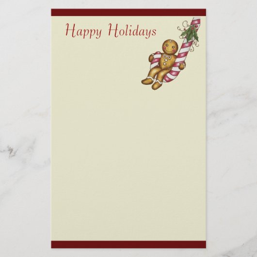 Kerst Gingerbread Stationery Note Paper Briefpapier (Voorkant)