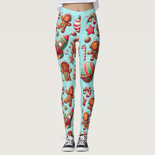 Kerst gingerbread suttle leggings (Voorkant)