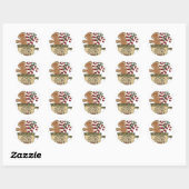 Kerst Gingerbread Vakantie Groeten Ronde Sticker (Vel)