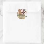 Kerst Gingerbread Vakantie Groeten Ronde Sticker (Tas)