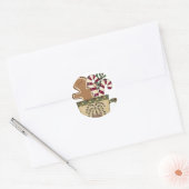 Kerst Gingerbread Vakantie Groeten Ronde Sticker (Envelop)