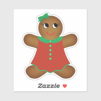 Kerst Gingerbread Vrouw Contour Sticker