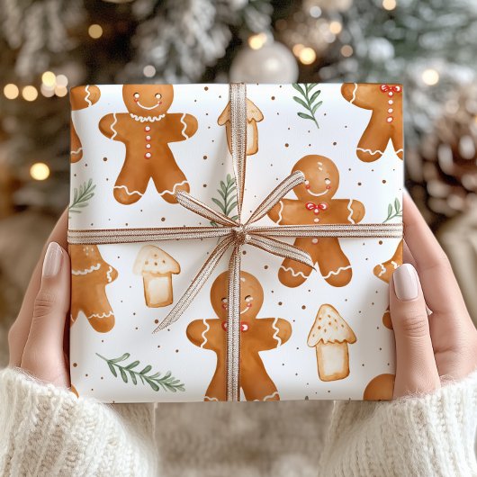 Kerst Gingerbread Wrapping Paper - Vakantie Cadeaupapier