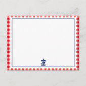 Kerst Gingham chic notitiekaart (Voorkant)