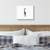 Kerst Giraffe _1 Canvas Afdruk (Insitu (Slaapkamer))