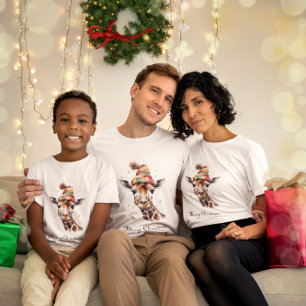 Kerst Giraffe, aanpasbaar T-shirt