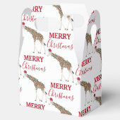 Kerst Giraffe Funny Animal met Santa Hat Bedankdoosjes (Geopend)