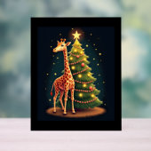 Kerst Giraffe Officiële Boomtopper Funny Tall Acryl Bord (Neutraal)
