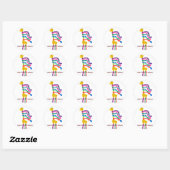 Kerst Giraffe Prettige feestdagen sticker, Ronde Sticker (Vel)