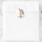 Kerst Giraffe Prettige feestdagen sticker, Ronde Sticker (Tas)