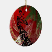Kerst Giraffe ~ Rond Ornament (Rechts)