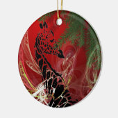 Kerst Giraffe ~ Rond Ornament (Links)
