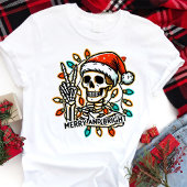 Kerst Girly Skeleton Leuke Vakantie Tri-Blend Shirt