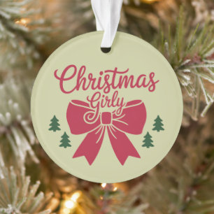 Kerst Girly Tree Bow esthetische cadeau voor haar Ornament