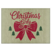 Kerst Girly Tree Bow esthetische cadeau voor haar Snijplank (Voorkant)