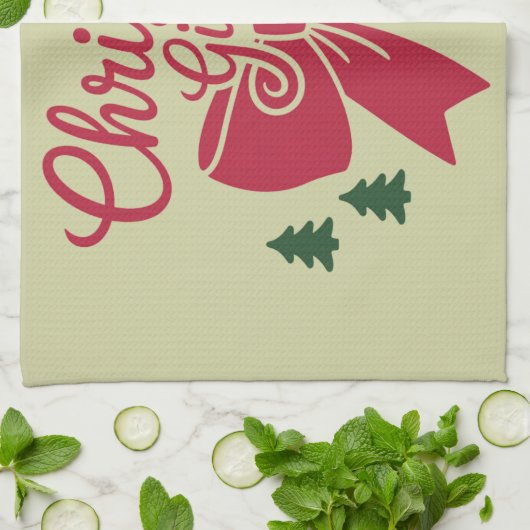 Kerst Girly Tree Bow esthetische cadeau voor haar Theedoek (Gevouwen)