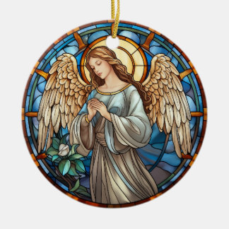 Kerst Glas in lood Angel Keramisch Ornament