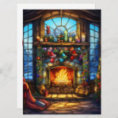 Kerst Glas in lood Kaart (Voorkant / Achterkant)